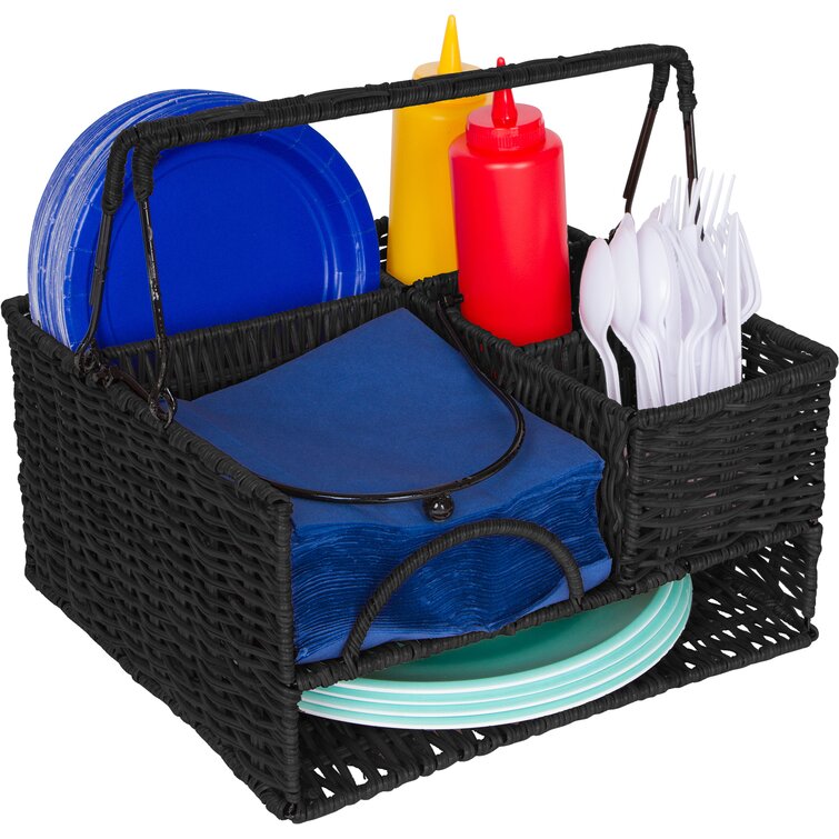 Picnic caddy for plates and online utensils